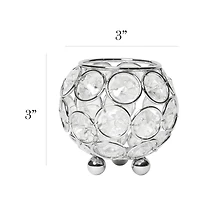 Elegant Designs™ Chrome Crystal Circular Bowl Candle Holder