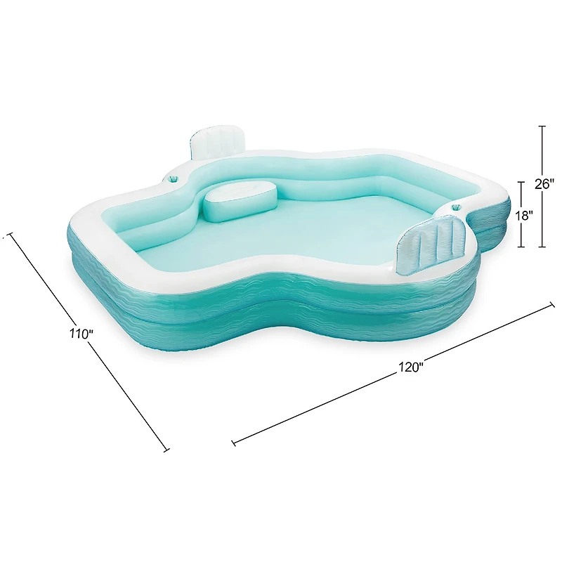 Funsicle 10ft. Teal & White Shimmer Party Lounge Pool
