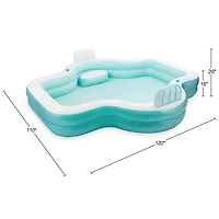 Funsicle 10ft. Teal & White Shimmer Party Lounge Pool