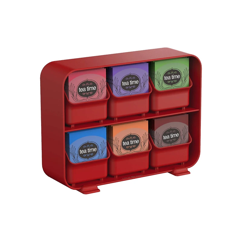 Mind Reader Red 6 Drawer Tea Bag Holder