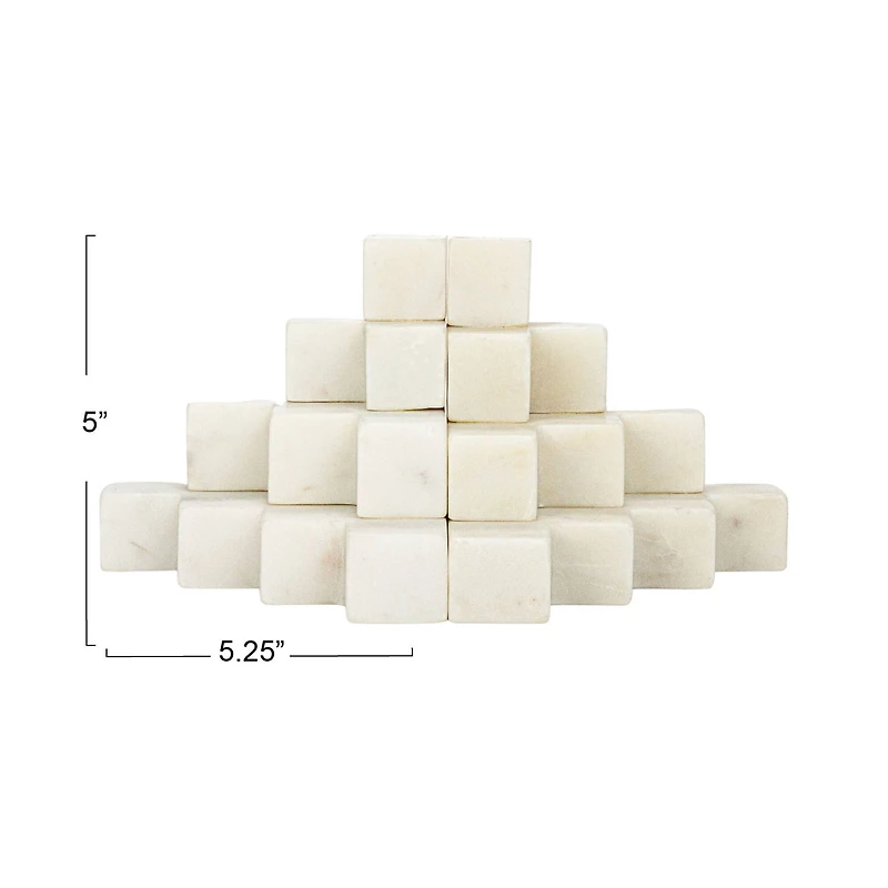 Hello Honey® 5" White Decorative Marble Stairstep Bookends Set