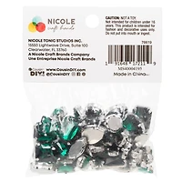 CousinDIY Silver Emerald Glass Sew-On Rhinestones, 48ct.