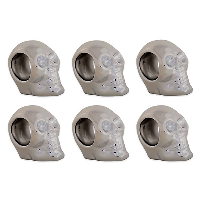 DII® Silver Skull Napkin Ring Set, 6ct.