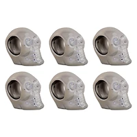 DII® Silver Skull Napkin Ring Set, 6ct.