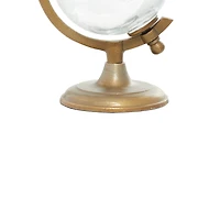 9" Contemporary White Glass Globe with Aluminum Base