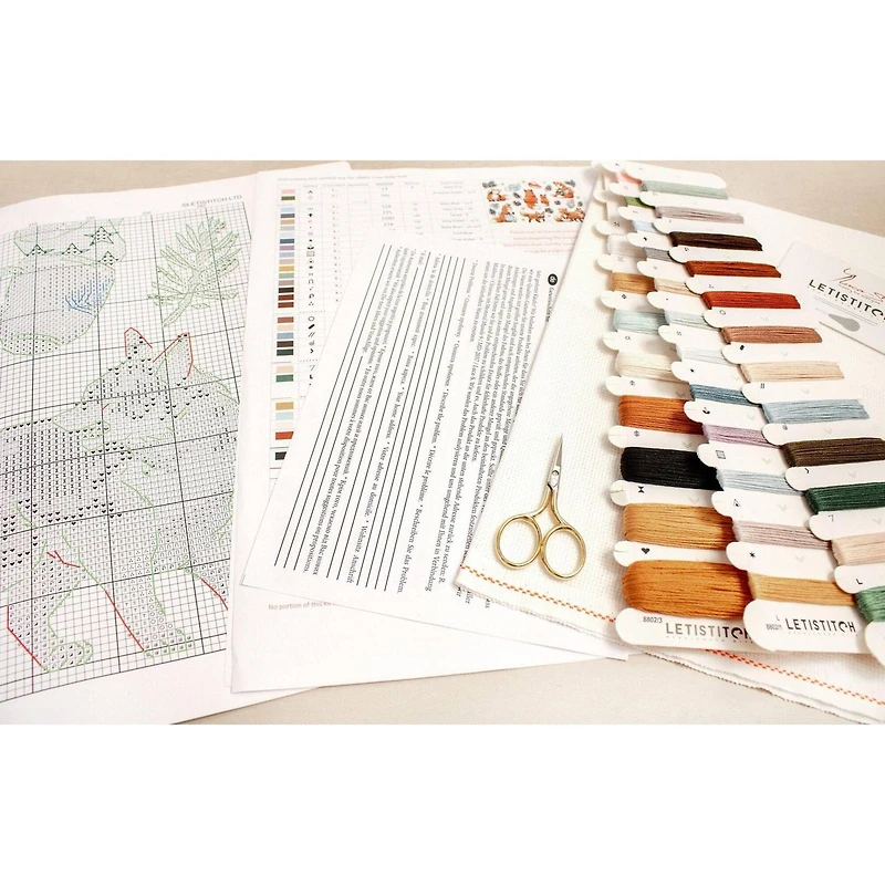 LetiStitch Foxy New Year Counted Cross Stitch Kit