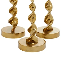 Gold Aluminum Coastal Candle Holder Set
