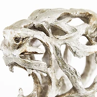 16" Silver Eclectic Leopard Sculpture