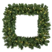 30" Warm White LED Square Grand Teton Wreath