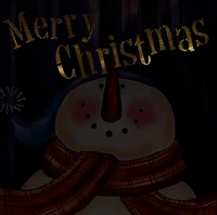 LED Lighted "Merry Christmas" Snowman Christmas Canvas Wall Art