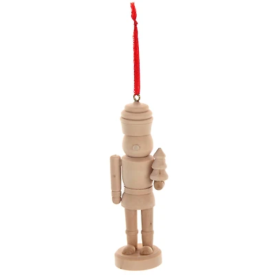 4.5" Unfinished Nutcracker with Tree DIY Wood Ornament by Make Market®