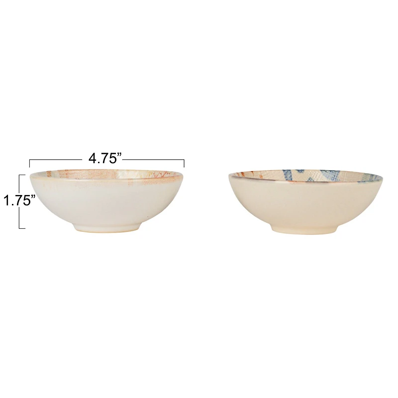 Hello Honey® 4.75" Compact Abstract Elegance Stoneware Bowl Set