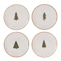 Ceramic Pine Tree Plate, Set of 4