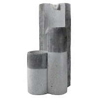 24" Gray Speckled Modern Style 3-Tier Rainfall Outdoor Water Fountain