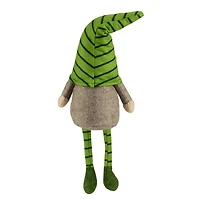 16" Green Striped Gnome with Dangling Legs