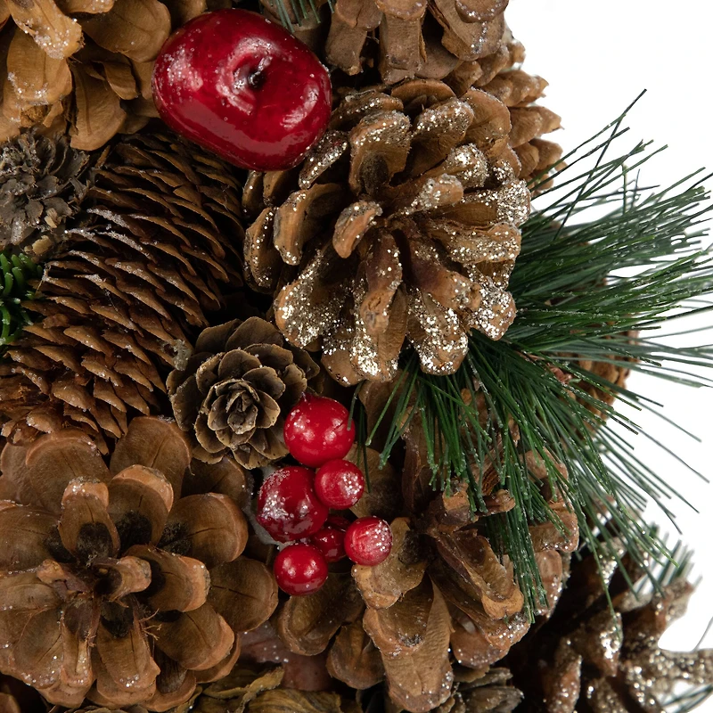 19" Pinecone & Berries Christmas Tree Tabletop Décor