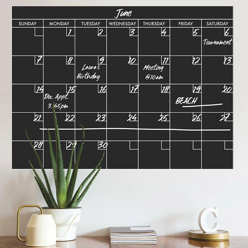 RoomMates Chalk Calendar Peel & Stick Giant Wall Decal