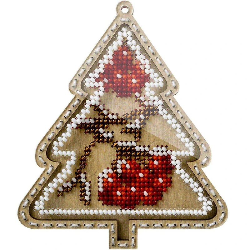 Wonderland Crafts Winterberry Tree Bead Embroidery on Wood Kit