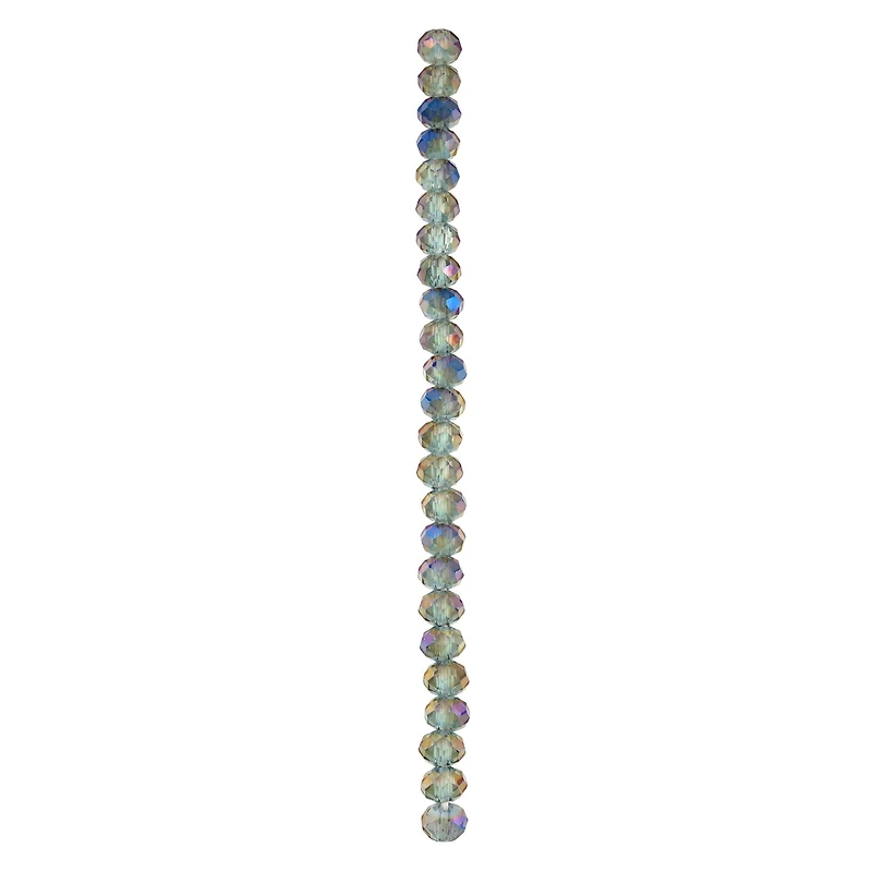 12 Pack: Gray Large Hole Faceted Glass Rondelle Beads by Bead Landing™
