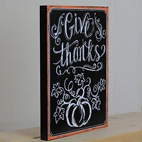 Give Thanks Inscribed Chalkboard Wall Art
