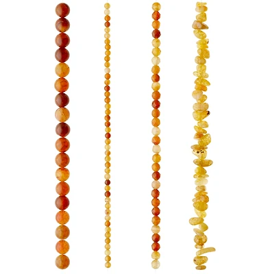 Yellow Agate Stone Semi-Precious Beads Value Pack by Bead Landing™