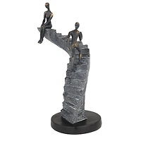 14" Black Modern Couple Sculpture