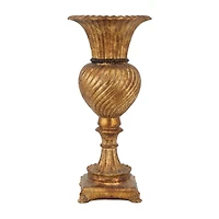 Gold Polystone Traditional Vase, 22" x 10" x 10"