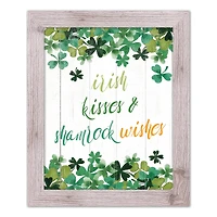 Irish Kisses Shamrock Wishes Framed Print 16" x 20" Western White Framed Print