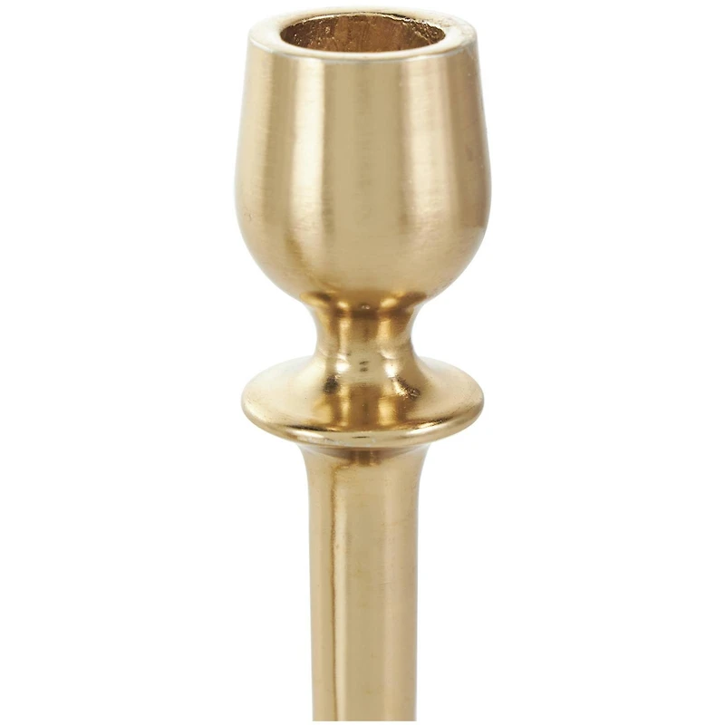 Gold Aluminum Metal Candle Holder Set