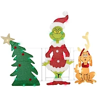 Flat-Tastics™ 3.5ft. Grinch & Max Pre-Lit Christmas Yard Décor