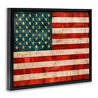 Stupell Industries US American Flag Rustic Pattern Floater Framed Art