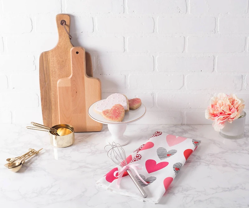 DII® Hearts Collage Printed Dishtowels, 2ct.