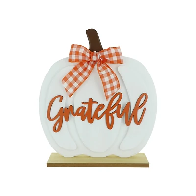 15.5" Grateful Pumpkin with Ribbon Tabletop Décor by Ashland®