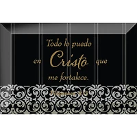 Todo Lo Puedo En Cristo: I Can Do All Things Glass Plaque with Easel
