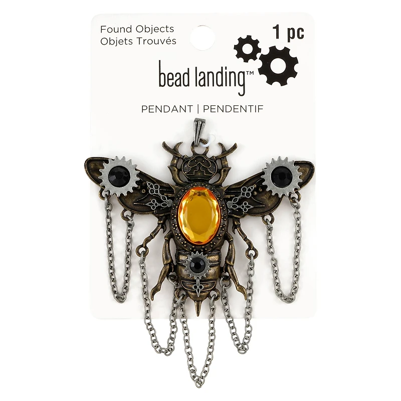12 Pack: Found Objects Bee Pendant by Bead Landing™