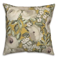 Yellow Floral 18" x 18" Throw Pillow