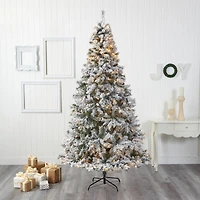 8ft. Pre-Lit White River Mountain Pine Artificial Christmas Tree, Clear LED Lights