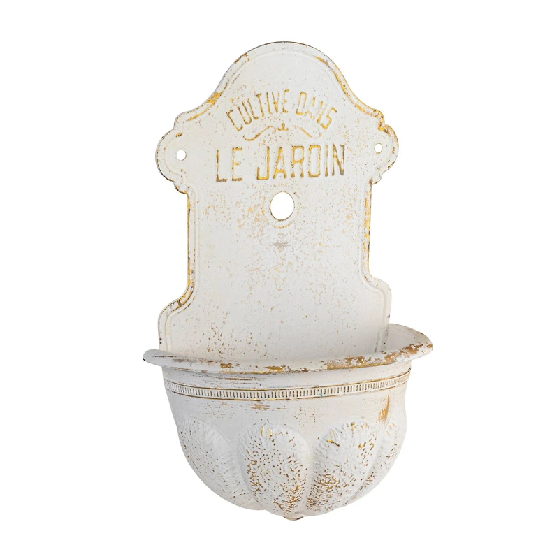 Hello Honey® 28.5" White Distressed Finish Metal Wall-Mounted Planter