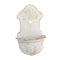 Hello Honey® 28.5" White Distressed Finish Metal Wall-Mounted Planter