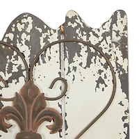 32" White Rustic Wood Wall Decor, 2ct.