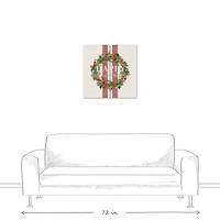 Happy Holidays Wreath Canvas Wall Art