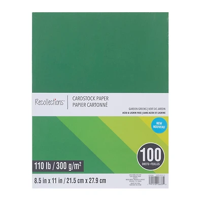 6 Packs: 100 ct. (600 total) Garden Greens 8.5" x 11" Cardstock Paper by Recollections™