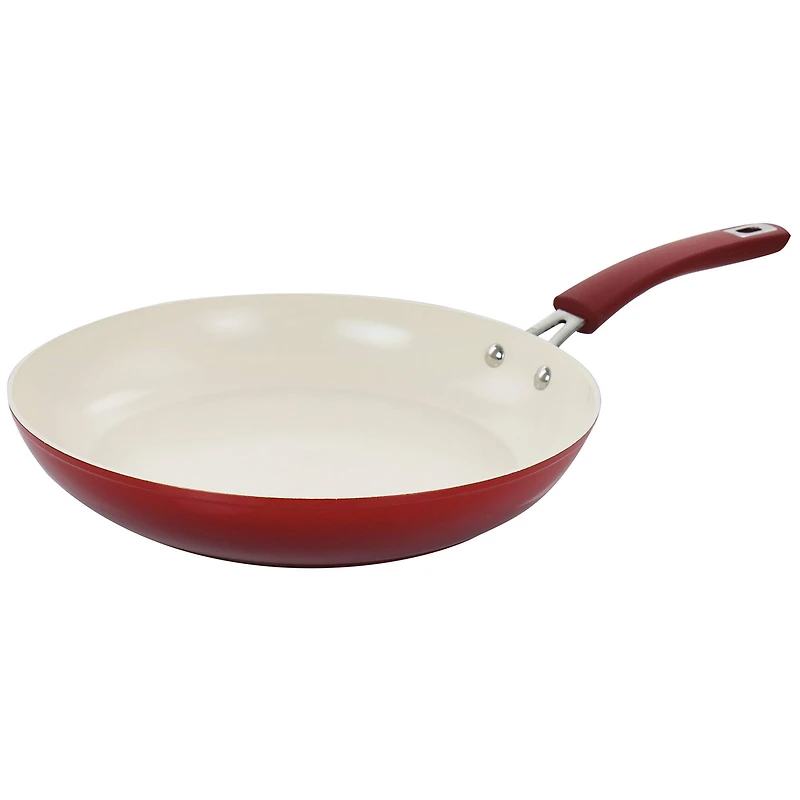 Oster Corbett 12'' Red Nonstick Aluminum Frying Pan