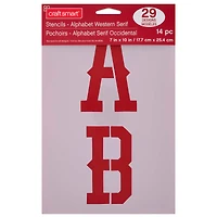 4" Western Alphabet Serif Stencils by Craft Smart®