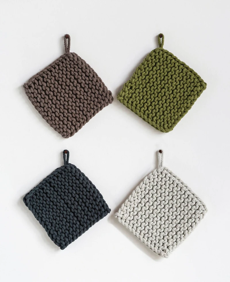 Hello Honey® Square Cotton Crocheted Pot Holders, 4ct.