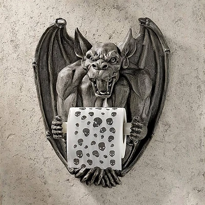Design Toscano 14" Flush the Gargoyle Gothic Toilet Paper Holder