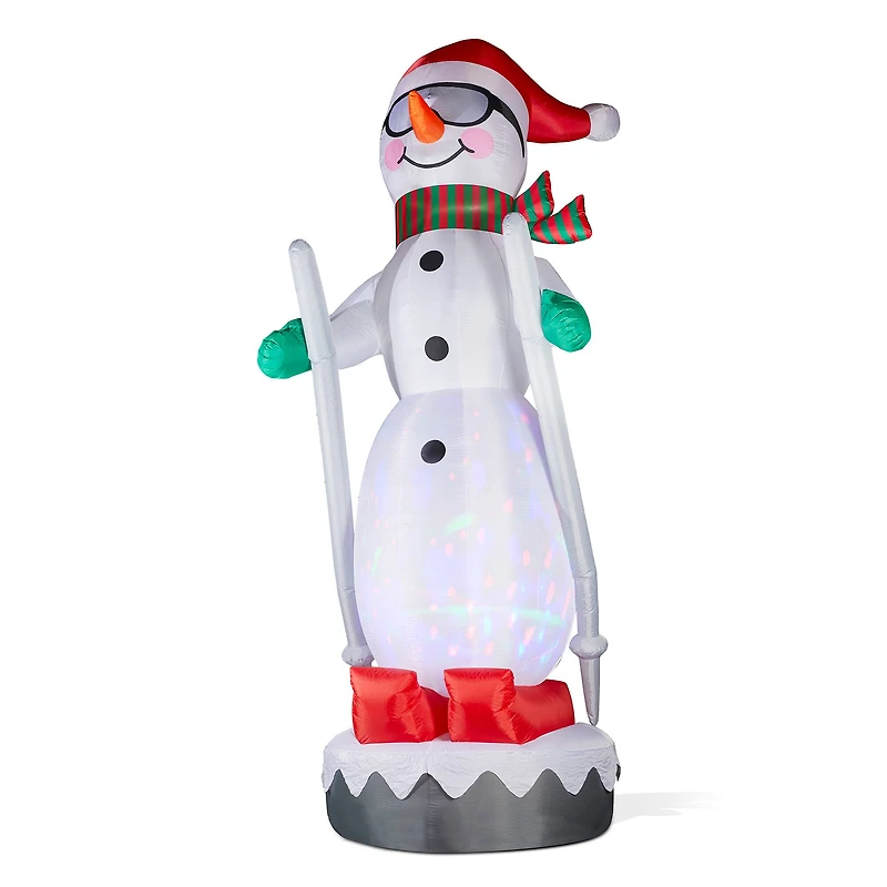 Glitzhome® 20FT Giant Lighted Inflatable Disco Skiing Snowman