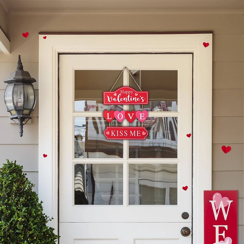 Glitzhome® 13.5" Valentine's Wooden Love Door Hanger
