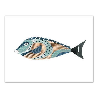 Colorful Patterned Fish 16" x 12" Canvas Wall Art