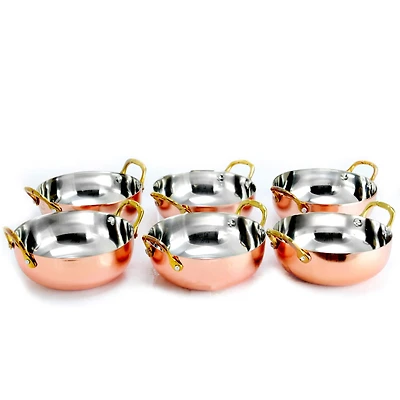 Rembrandt 5.3" Mini Copper Plated Serving Bowls, 6ct.